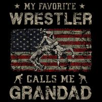 My Favorite Wrestler Calls Me Grandad FatherS Day Usa Flag Drawstring Bag