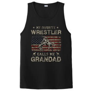 My Favorite Wrestler Calls Me Grandad FatherS Day Usa Flag PosiCharge Competitor Tank