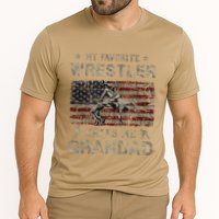 My Favorite Wrestler Calls Me Grandad FatherS Day Usa Flag Cooling Performance Crew T-Shirt