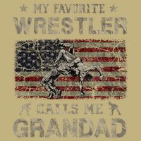 My Favorite Wrestler Calls Me Grandad FatherS Day Usa Flag Cooling Performance Crew T-Shirt