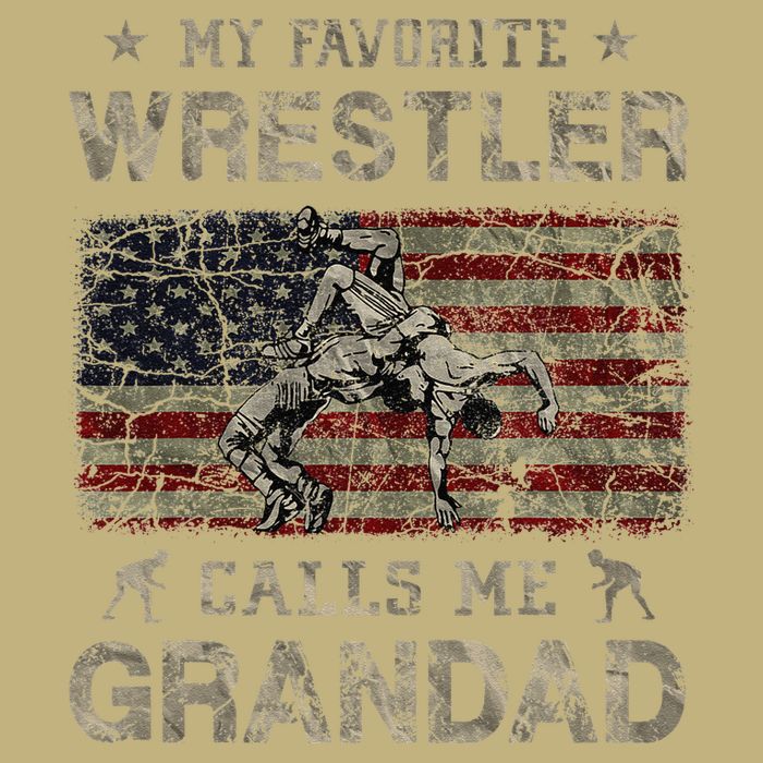 My Favorite Wrestler Calls Me Grandad FatherS Day Usa Flag Cooling Performance Crew T-Shirt