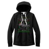 Merry Fishmas Walleye Fisherman Gift Fishing Ugly Christmas Women's Fleece Hoodie