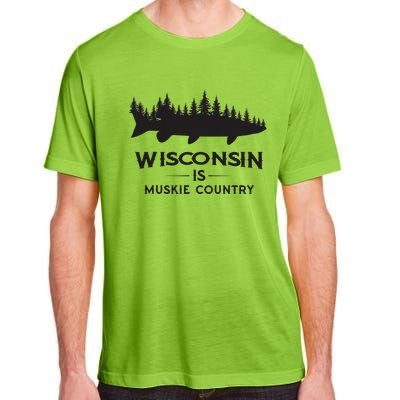 Musky Fishing Wisconsin Is Muskie Country Adult ChromaSoft Performance T-Shirt