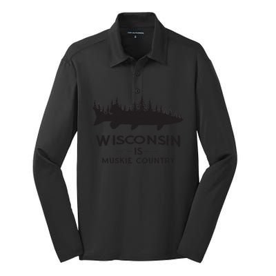 Musky Fishing Wisconsin Is Muskie Country Silk Touch Performance Long Sleeve Polo