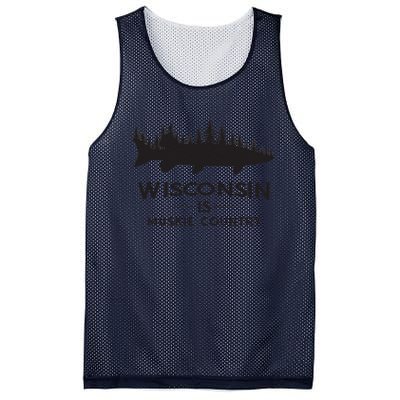 Musky Fishing Wisconsin Is Muskie Country Mesh Reversible Basketball Jersey Tank