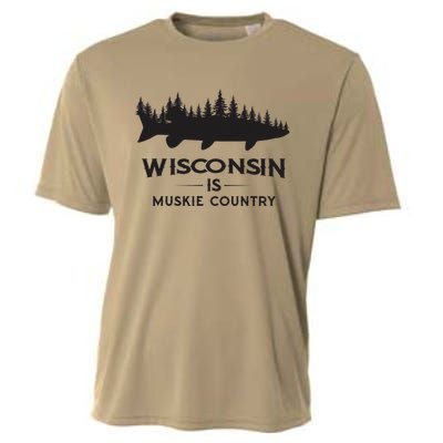 Musky Fishing Wisconsin Is Muskie Country Cooling Performance Crew T-Shirt