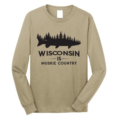 Musky Fishing Wisconsin Is Muskie Country Long Sleeve Shirt