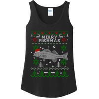 Merry Fishmas Walleye Fisherman Gift Fishing Ugly Christmas Ladies Essential Tank