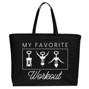 My Favourite Workout Wine Tasting Wining Cork Vino Ing Gift Cotton Canvas Jumbo Tote