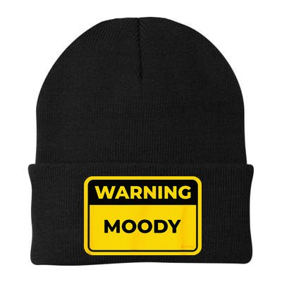 MOODY Funny Warning Sign Humor Knit Cap Winter Beanie