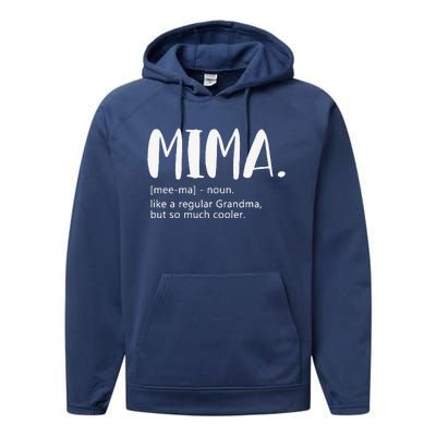 Mima For Women Mother's Day Idea For Grandma Mima Performance Fleece Hoodie