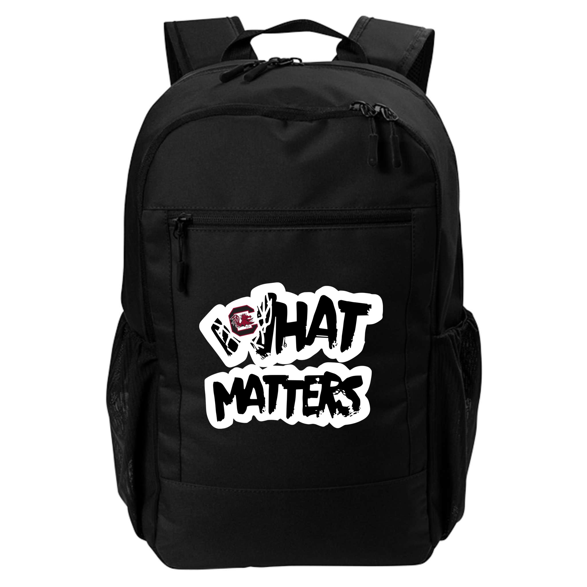 Milaysia Fulwiley Wearing South Carolina What Matters Backpack