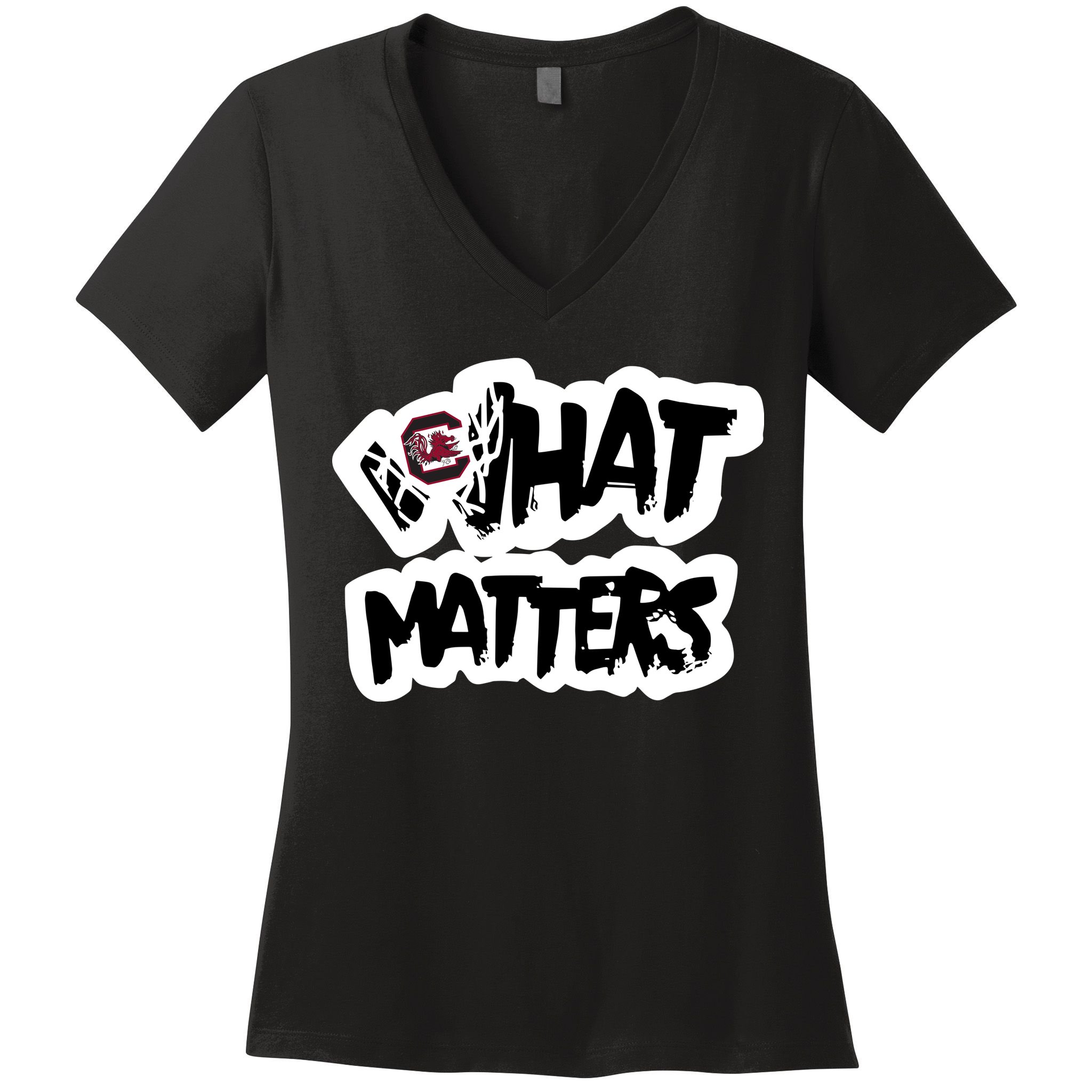 Milaysia Fulwiley Wearing South Carolina What Matters Women's V-Neck T-Shirt
