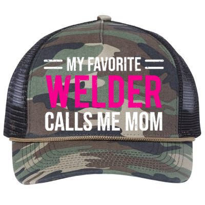 My Favorite Welder Calls Me Mom Welding Mother Retro Rope Trucker Hat Cap