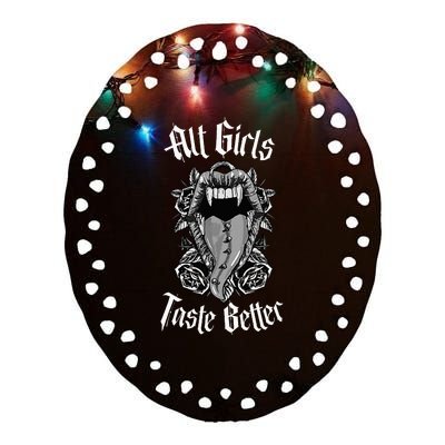 My Freaky World Goth Alt Clothing Alt Girl Taste Better Ceramic Oval Ornament