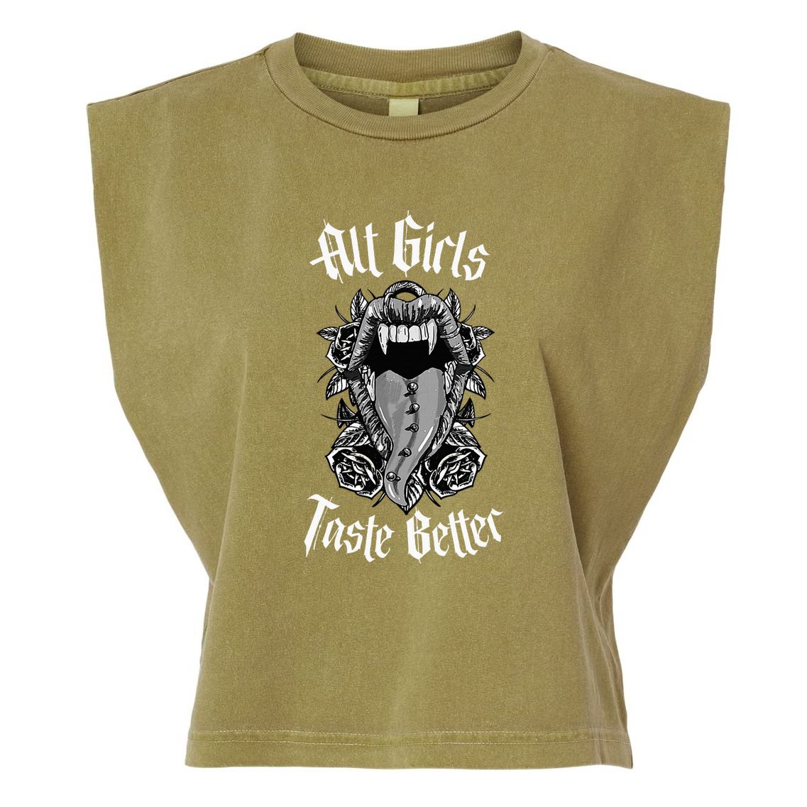 My Freaky World Goth Alt Clothing Alt Girl Taste Better Garment-Dyed Women's Muscle Tee