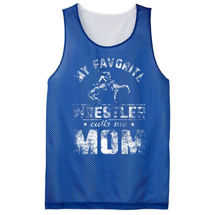 My Favorite Wrestler Calls Me Mom Mesh Reversible Basketball Jersey Tank