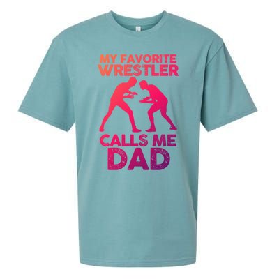 My Favorite Wrestler Calls Me Dad Great Gift Sueded Cloud Jersey T-Shirt