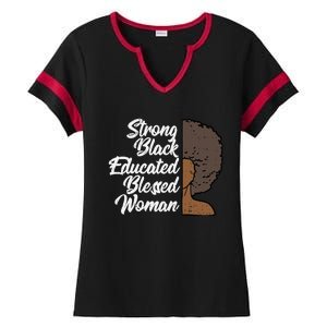 Melanins For Wo Strong Educated Blessed Black Pride Ladies Halftime Notch Neck Tee