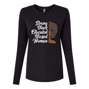 Melanins For Wo Strong Educated Blessed Black Pride Womens Cotton Relaxed Long Sleeve T-Shirt