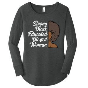 Melanins For Wo Strong Educated Blessed Black Pride Women's Perfect Tri Tunic Long Sleeve Shirt