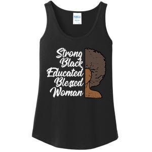 Melanins For Wo Strong Educated Blessed Black Pride Ladies Essential Tank