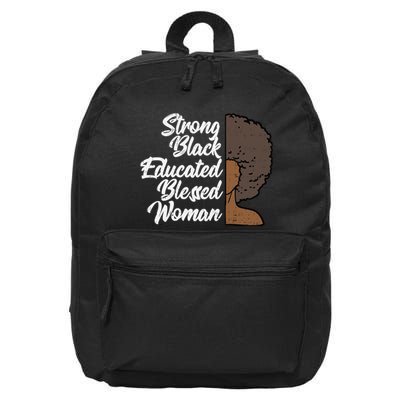 Melanins For Wo Strong Educated Blessed Black Pride 16 in Basic Backpack