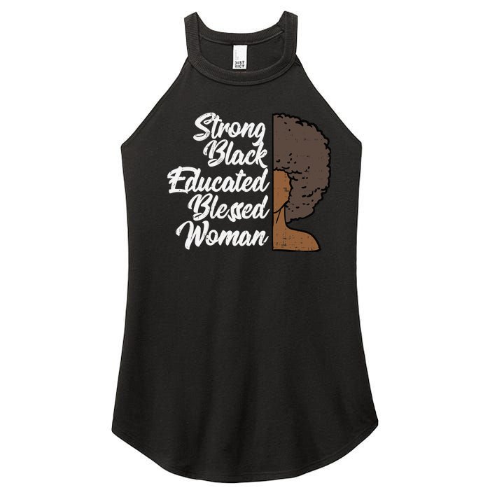 Melanins For Wo Strong Educated Blessed Black Pride Women's Perfect Tri Rocker Tank