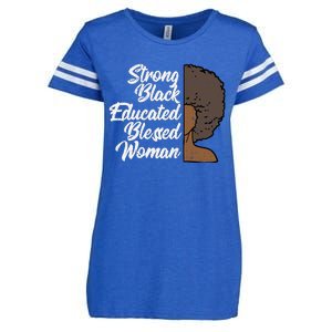 Melanins For Wo Strong Educated Blessed Black Pride Enza Ladies Jersey Football T-Shirt