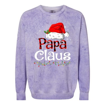 Matching Family Xmas Papa Claus Santa Funny Christmas Pajama Gift Colorblast Crewneck Sweatshirt