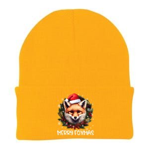 Merry Foxmas Xmas Decoration Santa Fox Christmas Cute Gift Knit Cap Winter Beanie