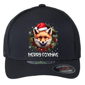 Merry Foxmas Xmas Decoration Santa Fox Christmas Cute Gift Flexfit Unipanel Trucker Cap