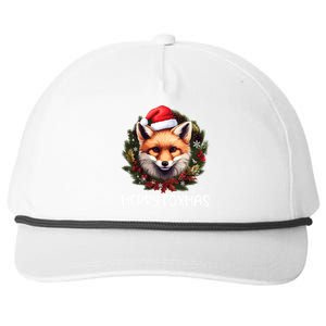 Merry Foxmas Xmas Decoration Santa Fox Christmas Cute Gift Snapback Five-Panel Rope Hat