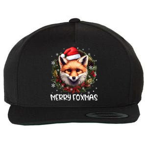 Merry Foxmas Xmas Decoration Santa Fox Christmas Cute Gift Wool Snapback Cap