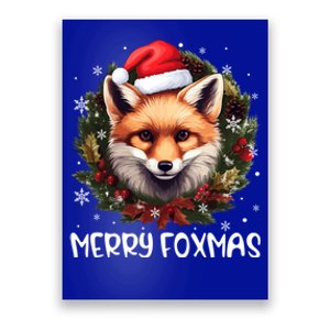 Merry Foxmas Xmas Decoration Santa Fox Christmas Cute Gift Poster