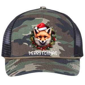 Merry Foxmas Xmas Decoration Santa Fox Christmas Cute Gift Retro Rope Trucker Hat Cap