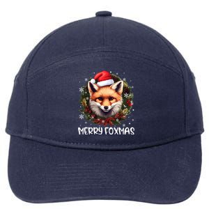 Merry Foxmas Xmas Decoration Santa Fox Christmas Cute Gift 7-Panel Snapback Hat