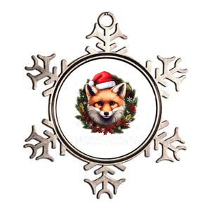 Merry Foxmas Xmas Decoration Santa Fox Christmas Cute Gift Metallic Star Ornament