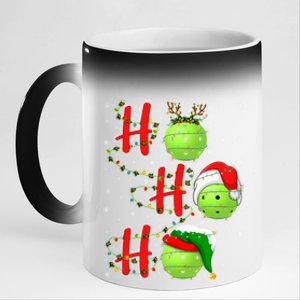 Matching Family Xmas Santa Ho Ho Ho Pickleball Christmas Gift 11oz Black Color Changing Mug