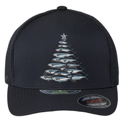 Merry Fishmas Xmas Fishing For Fisher Christmas Fun Gift Flexfit Unipanel Trucker Cap