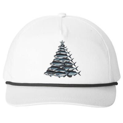 Merry Fishmas Xmas Fishing For Fisher Christmas Fun Gift Snapback Five-Panel Rope Hat