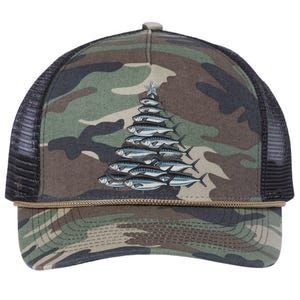 Merry Fishmas Xmas Fishing For Fisher Christmas Fun Gift Retro Rope Trucker Hat Cap