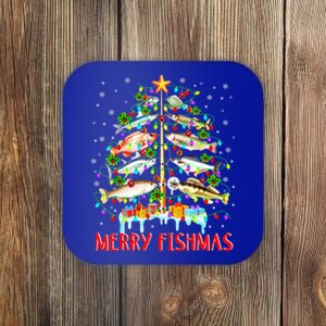 Merry Fishmas Xmas Merry Fishmas Christmas Tree Gift Coaster