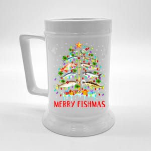 Merry Fishmas Xmas Merry Fishmas Christmas Tree Gift Beer Stein