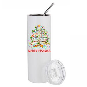 Merry Fishmas Xmas Merry Fishmas Christmas Tree Gift Stainless Steel Tumbler