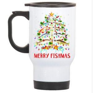 Merry Fishmas Xmas Merry Fishmas Christmas Tree Gift Stainless Steel Travel Mug