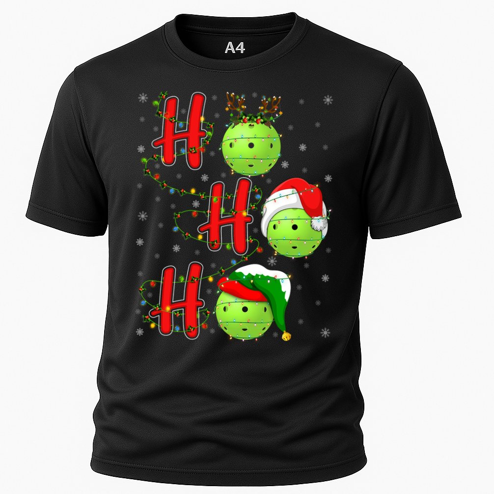 Matching Family Xmas Santa Ho Ho Ho Pickleball Christmas Cooling Performance Crew T-Shirt