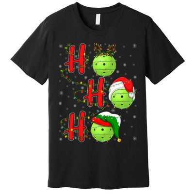 Matching Family Xmas Santa Ho Ho Ho Pickleball Christmas Premium T-Shirt