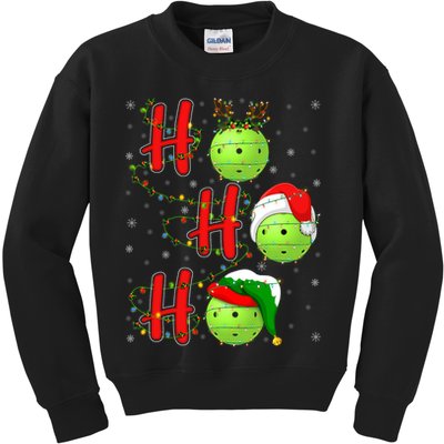 Matching Family Xmas Santa Ho Ho Ho Pickleball Christmas Kids Sweatshirt