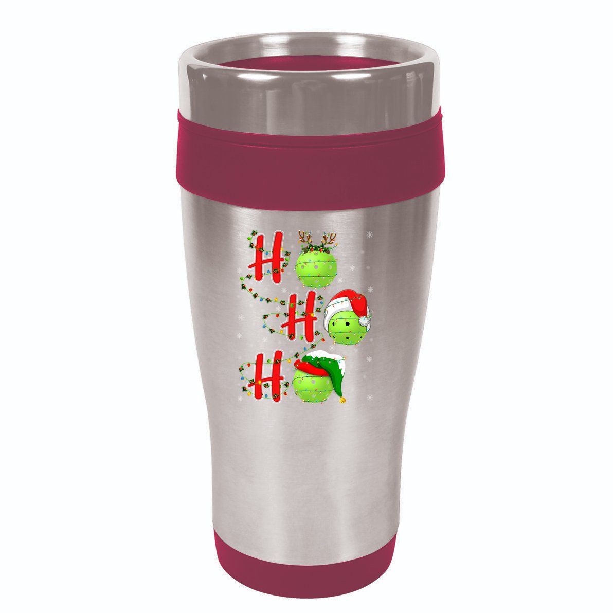 Matching Family Xmas Santa Ho Ho Ho Pickleball Christmas 16oz Travel Tumbler